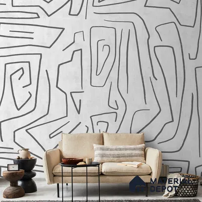 Abstract Design Wallpaper, Black & White Textured Background, Customised Indrani Series Handmade Abstract Design (Customised Size Wallpaper )